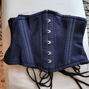 Orchard Corset Limited Edition Midnight Blue Mesh Waspie CS219
